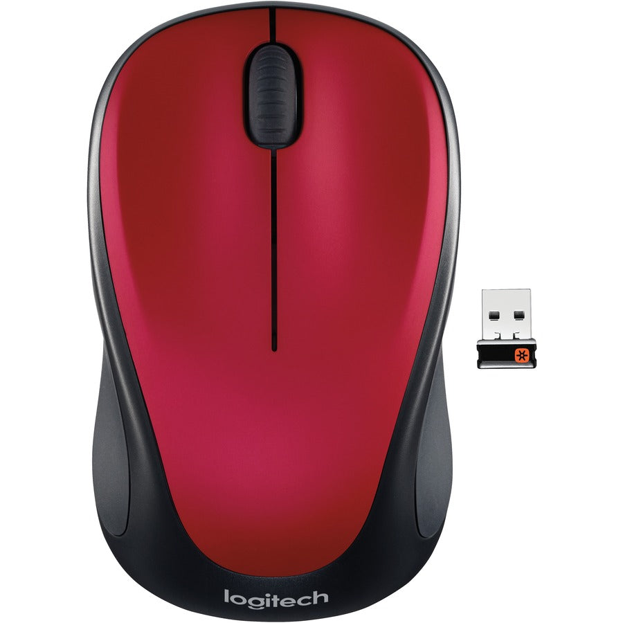 Logitech M317 Wireless Mouse with 2.4 GHz Connectivity and 1000 DPI Optical Tracking - Red