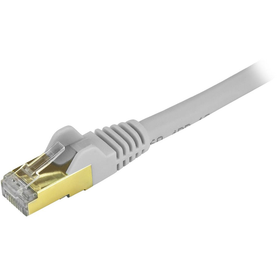 StarTech.com 9ft Cat6a Ethernet Shielded Patch Cable - 10Gbps and PoE Support, Gray