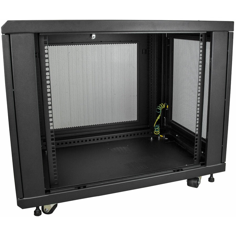 StarTech.com 12U Server Rack Cabinet with Adjustable Depth, Casters, and Cable Management