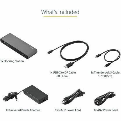 StarTech.com Thunderbolt 3 Dock - Dual 4K Monitor Laptop Docking Station with Power Delivery and USB 3.0 Ports