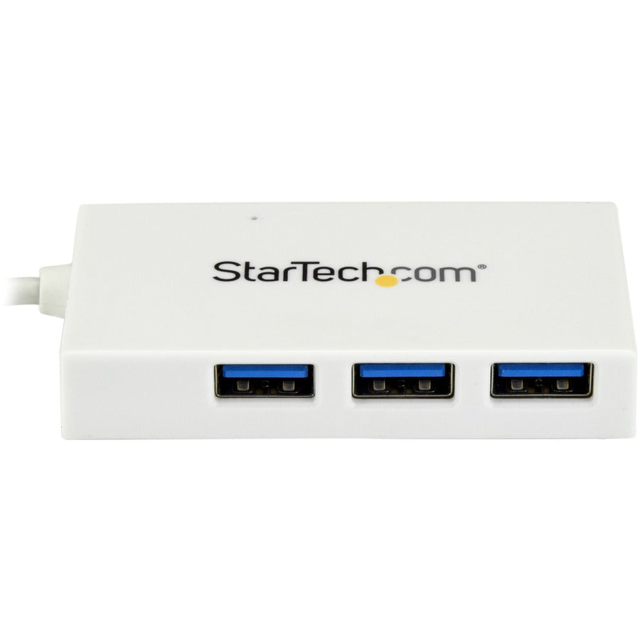 StarTech.com 4-Port USB-C Hub with 1 USB-C & 3 USB-A Ports - Compact USB 3.0 Hub for MacBook, Windows, Linux - White