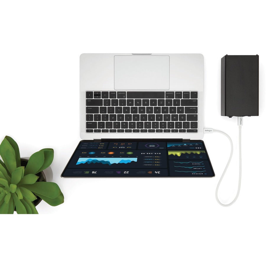 StarTech.com 1.6ft Thunderbolt 3 Cable TBLT34MM50CW for High-Speed Data & Video Transfer