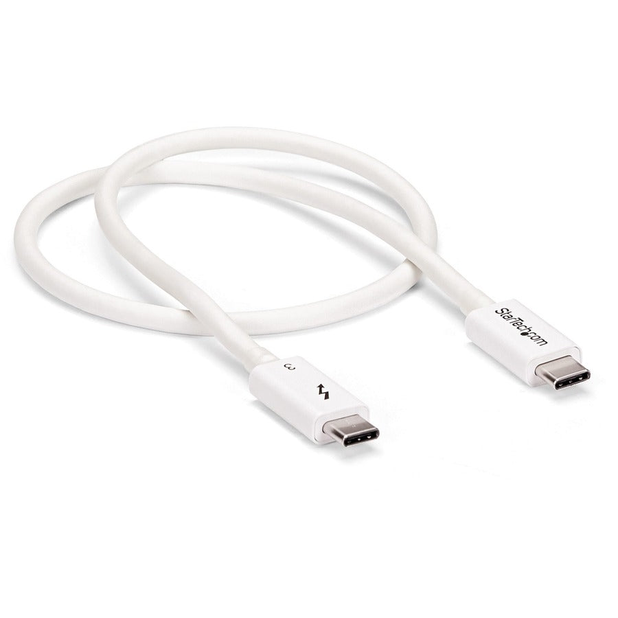 StarTech.com 1.6ft Thunderbolt 3 Cable TBLT34MM50CW for High-Speed Data & Video Transfer