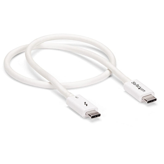 StarTech.com 1.6ft Thunderbolt 3 Cable TBLT34MM50CW for High-Speed Data & Video Transfer