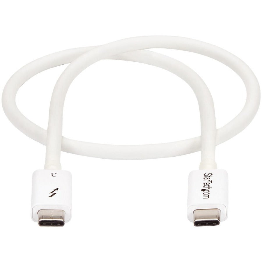 StarTech.com 1.6ft Thunderbolt 3 Cable TBLT34MM50CW for High-Speed Data & Video Transfer