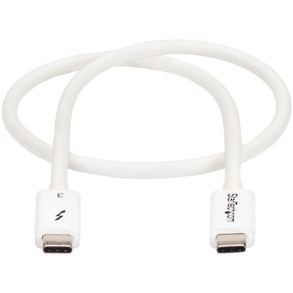 StarTech.com 1.6ft Thunderbolt 3 Cable TBLT34MM50CW for High-Speed Data & Video Transfer