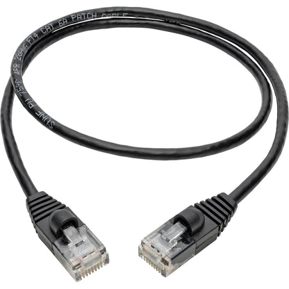 Eaton Tripp Lite Series Cat6a 10G Snagless Molded Slim UTP Ethernet Patch Cable – 2 ft Black