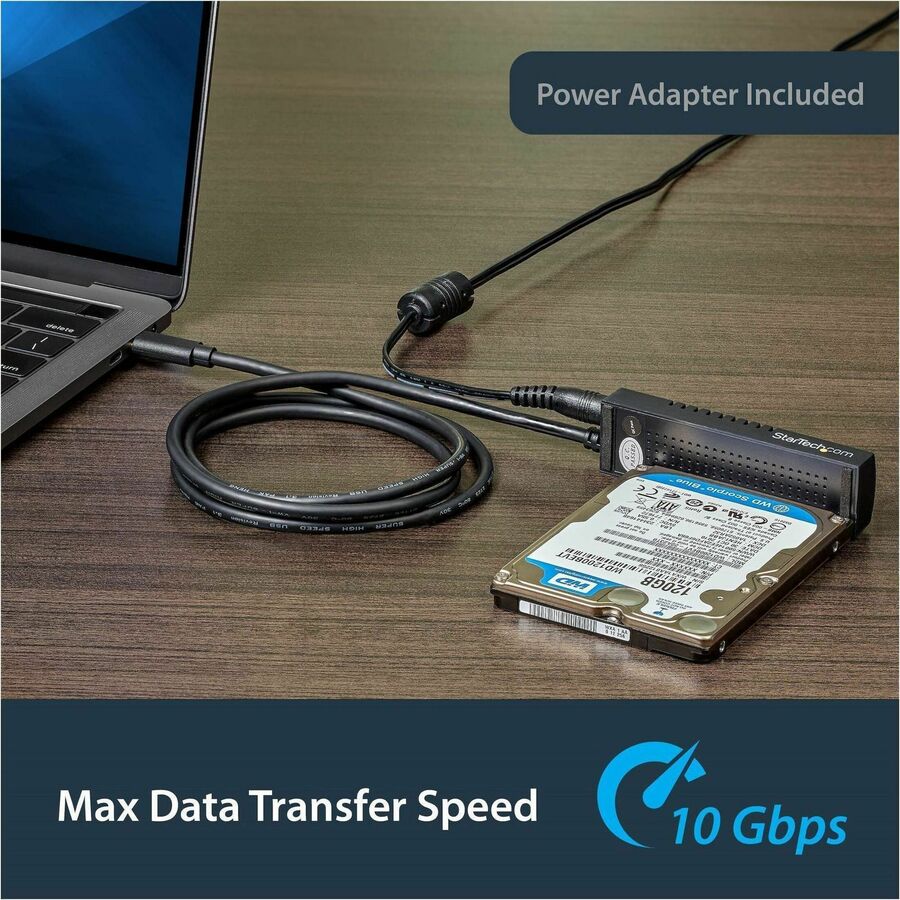 StarTech.com USB-C to SATA Adapter Cable for 2.5" and 3.5" SSD/HDD Drives - USB 3.1 Gen 2 (10Gbps) Data Transfer Cable