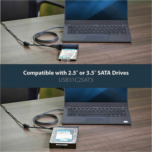 StarTech.com USB-C to SATA Adapter Cable for 2.5" and 3.5" SSD/HDD Drives - USB 3.1 Gen 2 (10Gbps) Data Transfer Cable