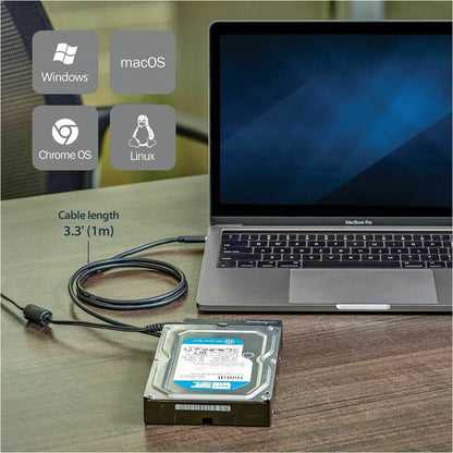 StarTech.com USB-C to SATA Adapter Cable for 2.5" and 3.5" SSD/HDD Drives - USB 3.1 Gen 2 (10Gbps) Data Transfer Cable