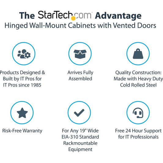 StarTech.com 18U Wall Mount Network Cabinet with Hinged Back Panel and Cooling Options