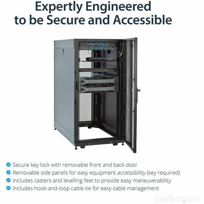 StarTech.com 25U Server Rack Cabinet - 37 Inch Deep Enclosure for IT and A/V Equipment