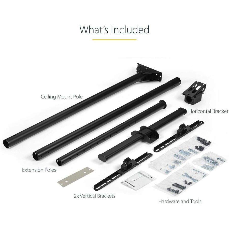 StarTech.com FPCEILPTBLP Ceiling TV Mount for 32-75 Inch Displays with Adjustable Height and Full Motion