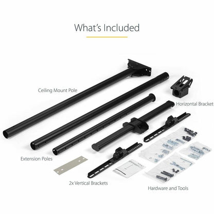 StarTech.com FPCEILPTBLP Ceiling TV Mount for 32-75 Inch Displays with Adjustable Height and Full Motion