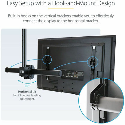 StarTech.com FPCEILPTBLP Ceiling TV Mount for 32-75 Inch Displays with Adjustable Height and Full Motion