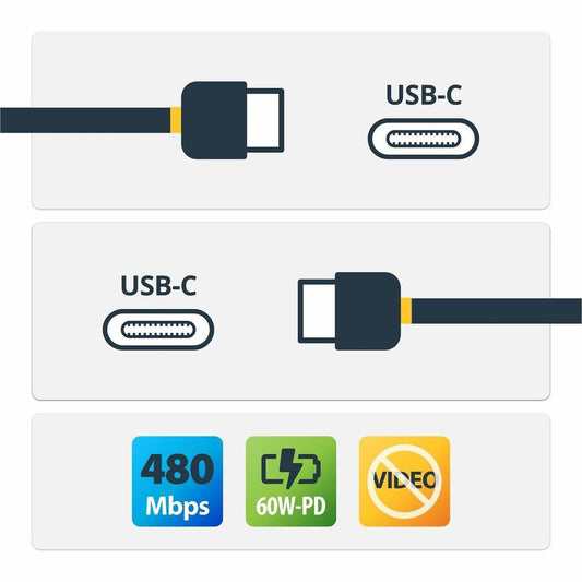StarTech.com 1m (3 ft) Right-Angle USB-C Cable – USB 2.0 Male to Male, 90-Degree Connector, Compatible with Thunderbolt 3 Devices