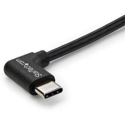 StarTech.com 1m (3 ft) Right-Angle USB-C Cable – USB 2.0 Male to Male, 90-Degree Connector, Compatible with Thunderbolt 3 Devices