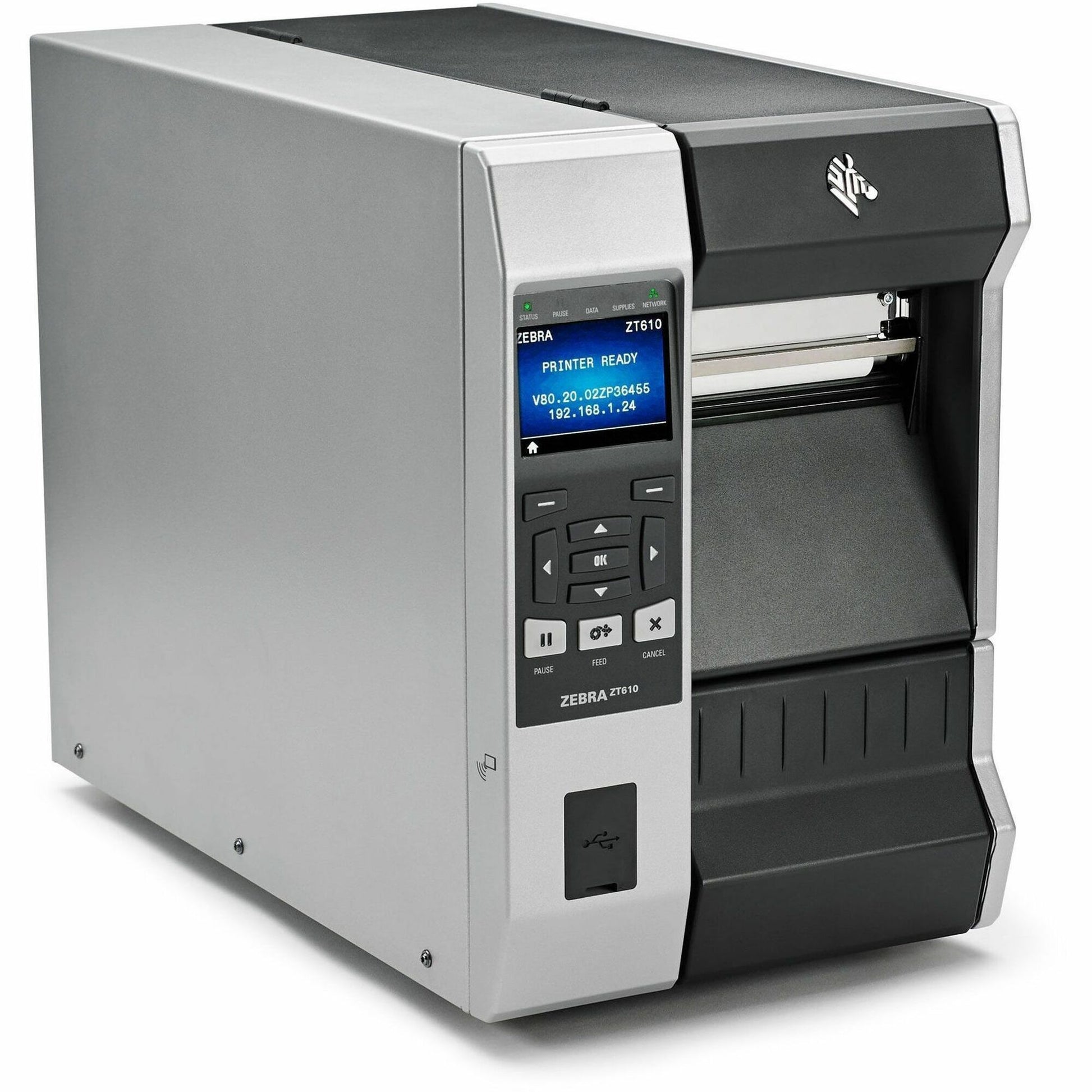 Zebra ZT610 Industrial Printer - Reliable Monochrome Label Printing with 203 dpi Resolution