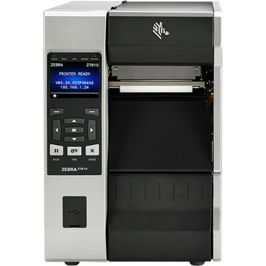 Zebra ZT610 Industrial Direct Thermal/Thermal Transfer Printer – Monochrome Label Printing with Wi-Fi and Ethernet