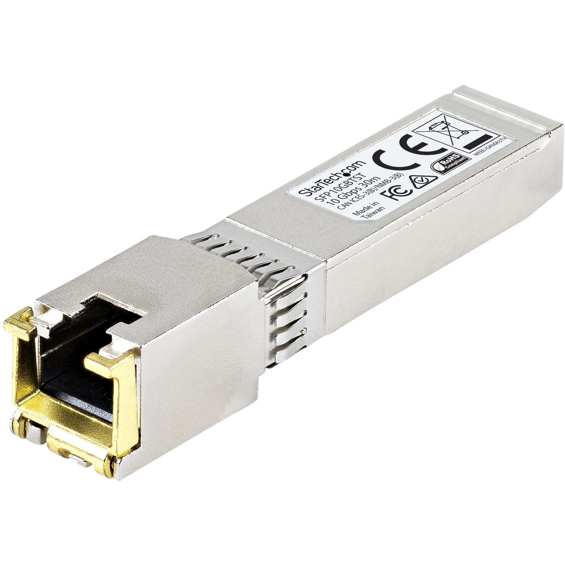 StarTech.com MSA Uncoded SFP+ Module - 10GBASE-T Ethernet Transceiver for Copper Cables