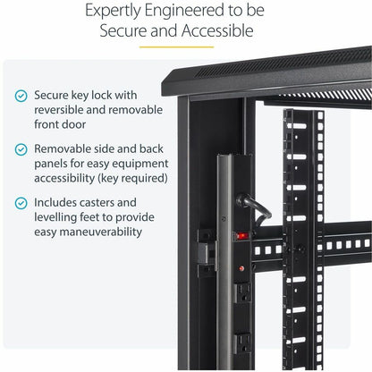 StarTech.com 42U Server Rack Cabinet - 36-inch Deep Equipment Enclosure with Casters and Lockable Doors