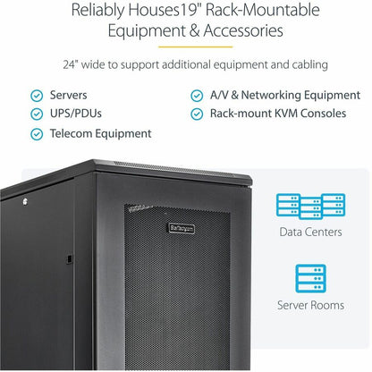 StarTech.com 42U Server Rack Cabinet - 36-inch Deep Equipment Enclosure with Casters and Lockable Doors
