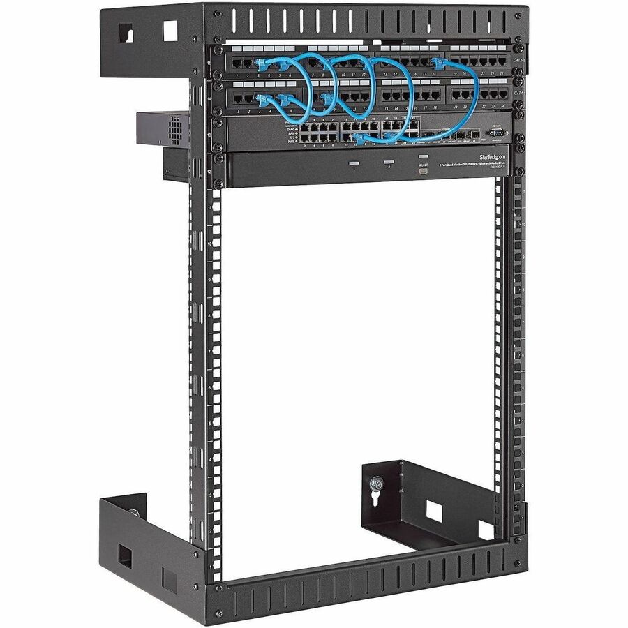 StarTech.com 15U Wall-Mount Open Frame Server Rack - 12 inch Depth, Black