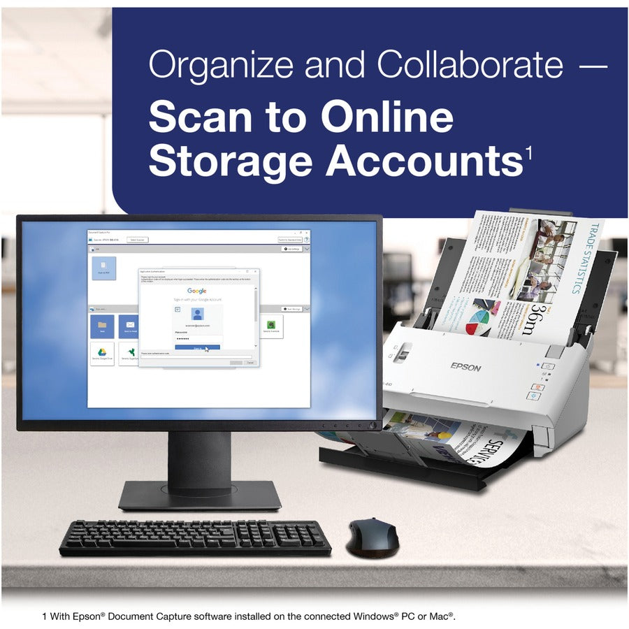 Epson DS-410 Sheetfed Scanner with 600 dpi Optical Resolution and 50-Page ADF