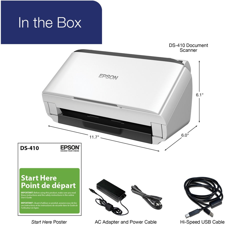 Epson DS-410 Sheetfed Scanner with 600 dpi Optical Resolution and 50-Page ADF