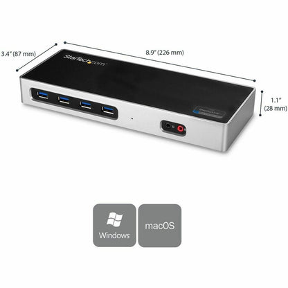 StarTech.com DK30A2DH Dual 4K Docking Station with 6 USB 3.0 Ports for Mac and Windows Laptops