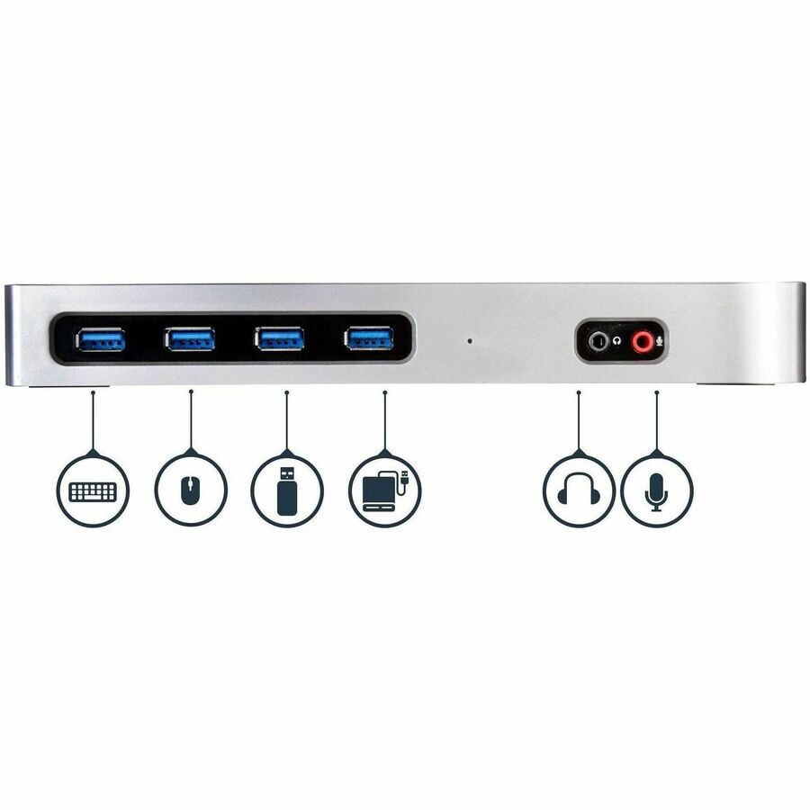 StarTech.com DK30A2DH Dual 4K Docking Station with 6 USB 3.0 Ports for Mac and Windows Laptops