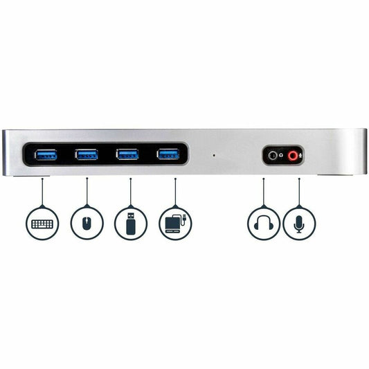 StarTech.com DK30A2DH Dual 4K Docking Station with 6 USB 3.0 Ports for Mac and Windows Laptops