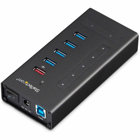 StarTech.com 7 Port USB-C Hub - Mountable Metal USB 3.0 Type-C Hub with 5 USB-A & 2 USB-C Ports, Fast-Charge Port, 36W Power Supply