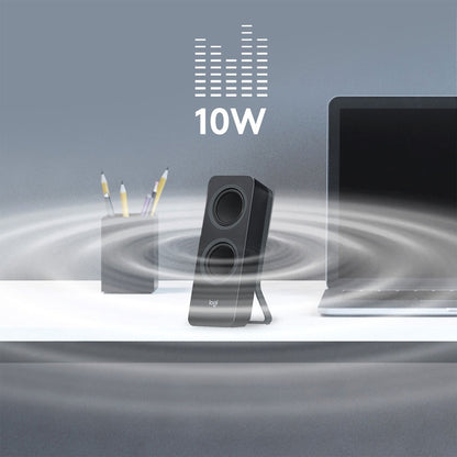 Logitech Z207 Bluetooth Speaker System – 5W RMS, Wireless Stereo Speakers for Computer and Devices, Black