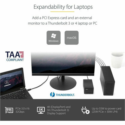 StarTech.com Thunderbolt 3 PCIe Expansion Chassis with DisplayPort - PCIe x16