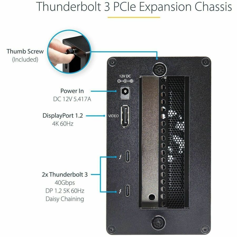 StarTech.com Thunderbolt 3 PCIe Expansion Chassis with DisplayPort - PCIe x16
