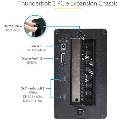StarTech.com Thunderbolt 3 PCIe Expansion Chassis with DisplayPort - PCIe x16