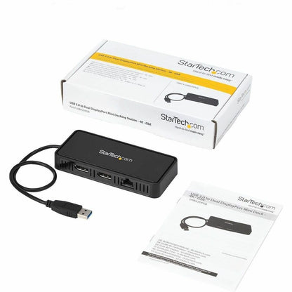 StarTech.com USB to Dual DisplayPort Mini Docking Station - Dual 4K 60Hz Monitors & Gigabit Ethernet