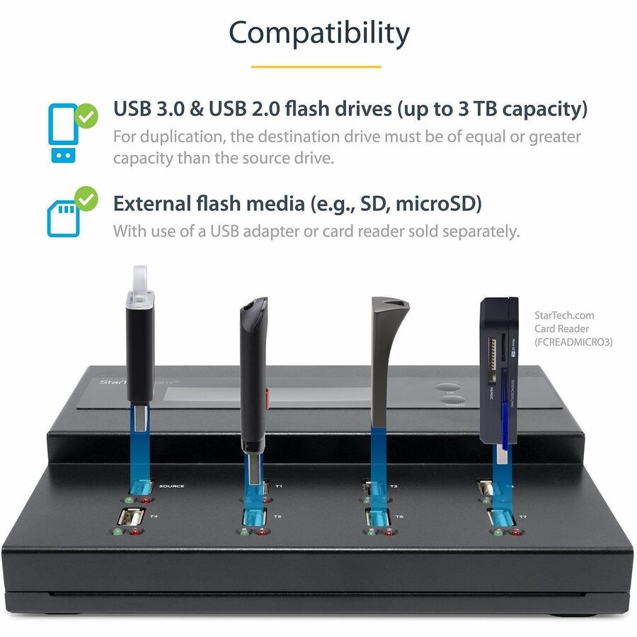StarTech.com 1:7 Standalone USB Duplicator and Eraser for Flash Drives