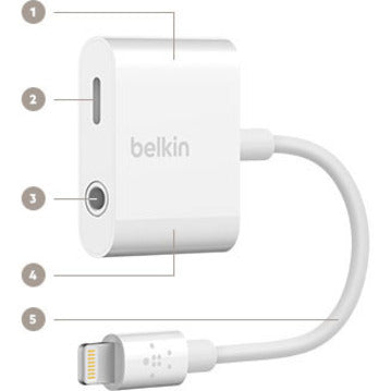 Belkin 3.5 mm Audio + Charge RockStar for iPhone and iPad - Lightning Adapter