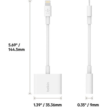 Belkin 3.5 mm Audio + Charge RockStar for iPhone and iPad - Lightning Adapter