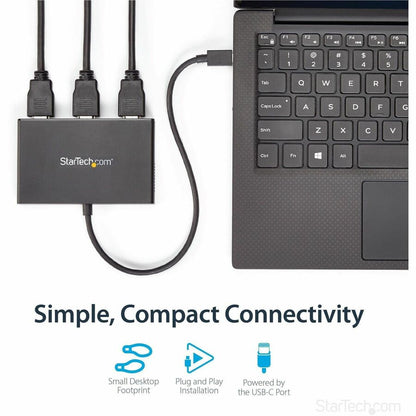 StarTech.com 3-Port USB-C to HDMI MST Hub - Multi-Monitor Adapter for Windows Laptops