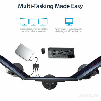StarTech.com 3-Port USB-C to HDMI MST Hub - Multi-Monitor Adapter for Windows Laptops