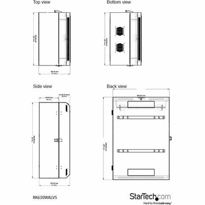 StarTech.com 6U Wall Mount Vertical Server Cabinet with Lockable Doors and 30-inch Depth