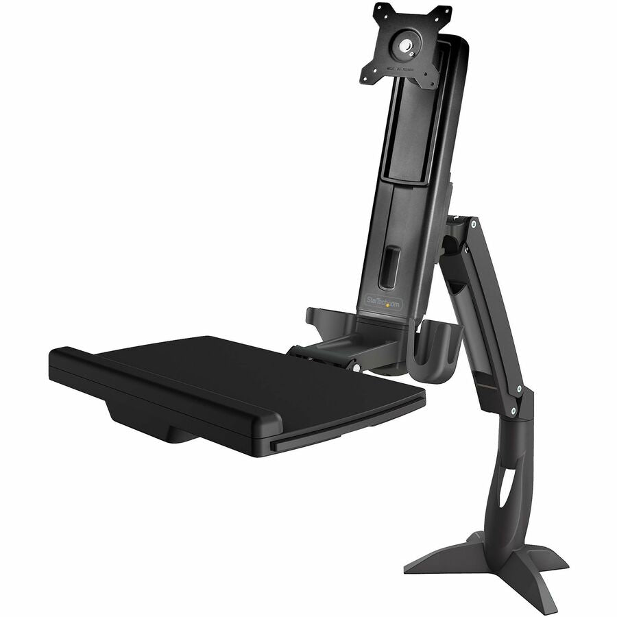 StarTech.com Sit-Stand Monitor Arm - Desk Mount for up to 34-inch VESA Displays with Adjustable Keyboard Tray and Height
