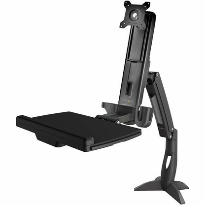 StarTech.com Sit-Stand Monitor Arm - Desk Mount for up to 34-inch VESA Displays with Adjustable Keyboard Tray and Height