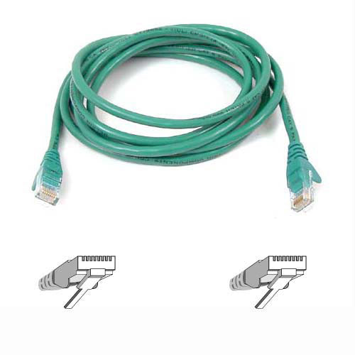 Belkin A3L980-14-GRN-S Cat6 Snagless Ethernet Patch Cable, 14 ft, Green