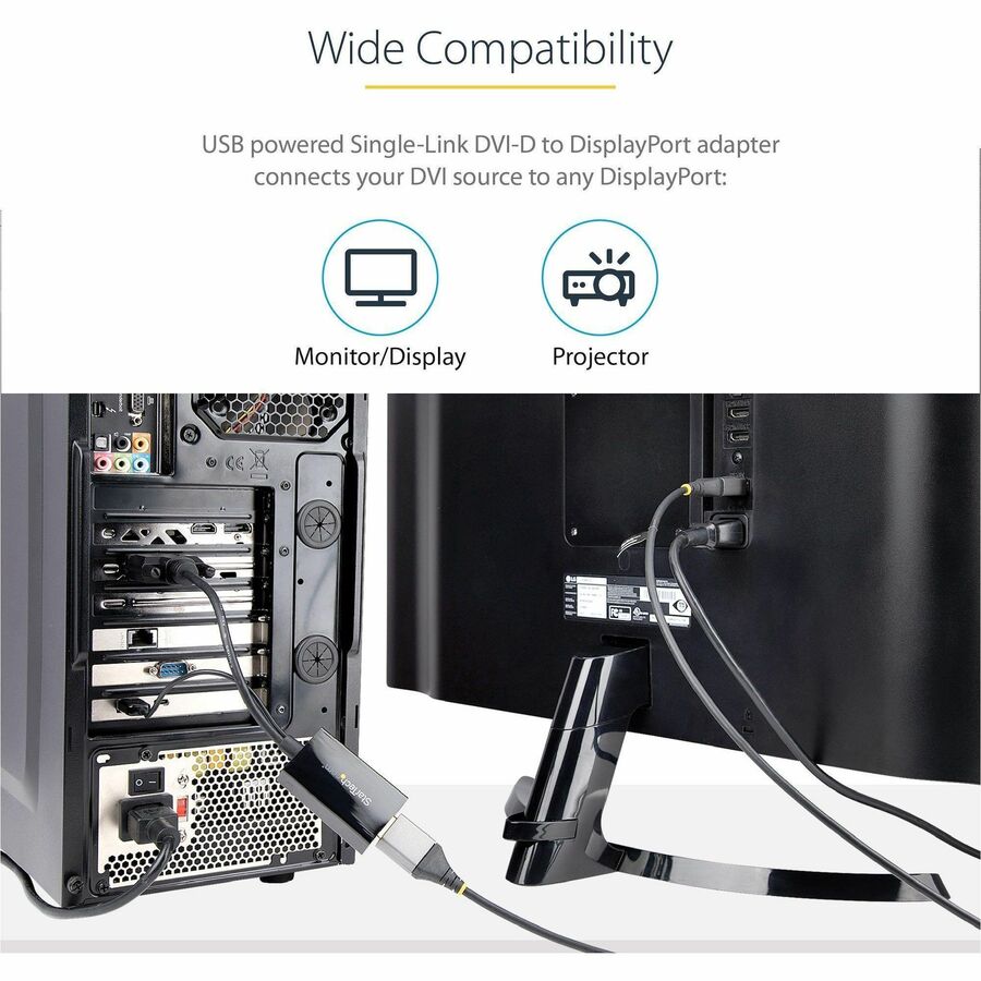 StarTech.com DVI to DisplayPort Adapter with USB Power - DVI-D to DP Video Converter - 1920 x 1200 Resolution