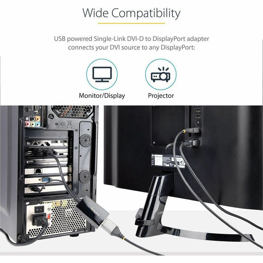 StarTech.com DVI to DisplayPort Adapter with USB Power - DVI-D to DP Video Converter - 1920 x 1200 Resolution