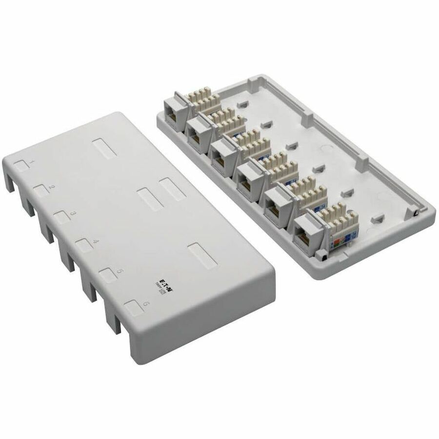 Eaton Tripp Lite Series N236-006-WH Pre-Configured Unshielded Cat6 6-Port Surface-Mount Box